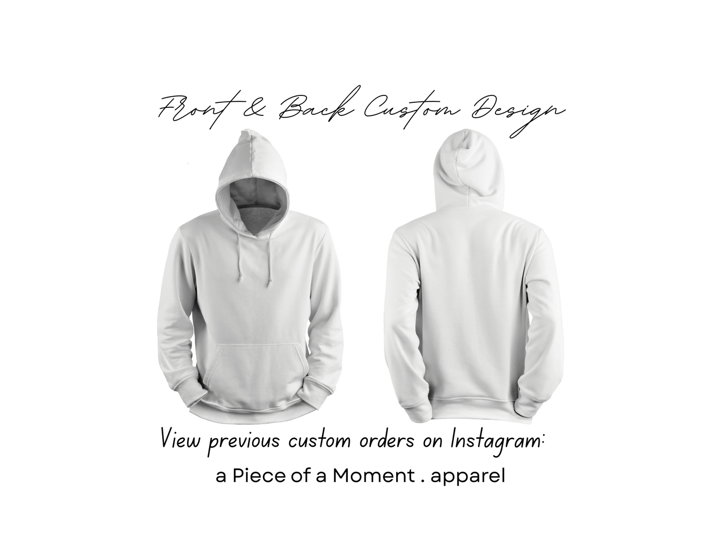 Adult HEAVYWEIGHT Hoodie Sweatshirt Custom Front left chest design & Back center design