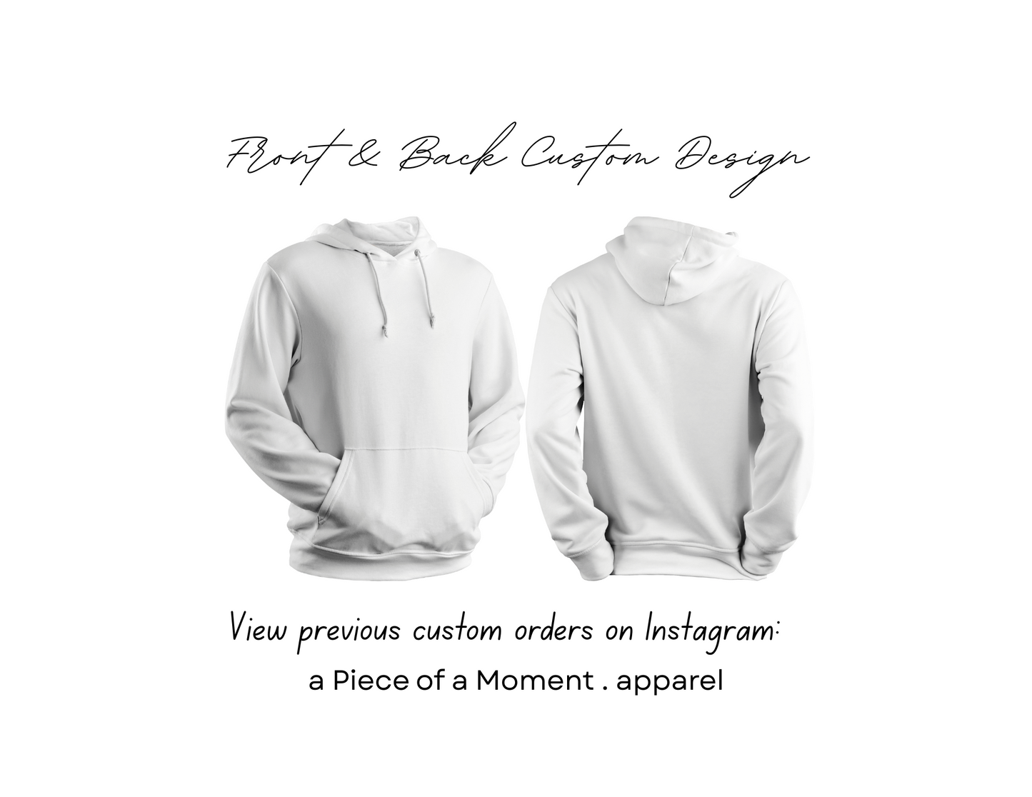 Adult LIGHTWEIGHT Hoodie Sweatshirt Custom Front left chest design & Back center design